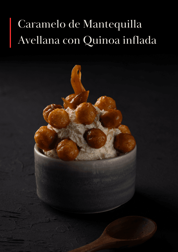 Caramelo de Mantequilla Avellana con Quinoa inflada